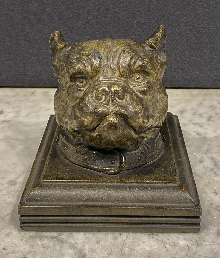 Period Victorian Bulldog Ink Well (1 of 4)