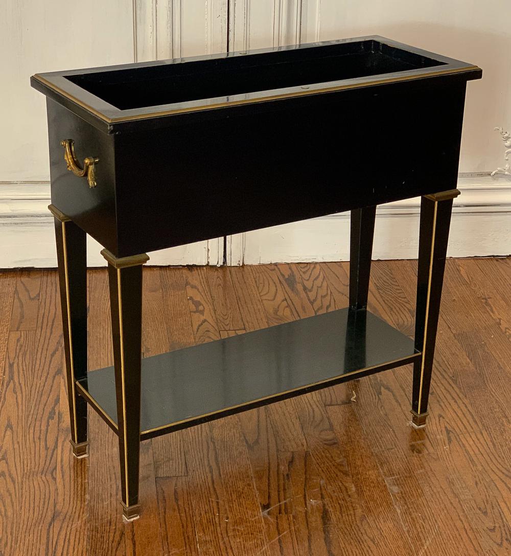 French Jansen Style Black Lacquered Planter (1 of 6)