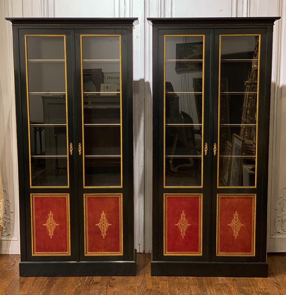 Pair Of French Black Lacquered Bookcases (1 of 10)