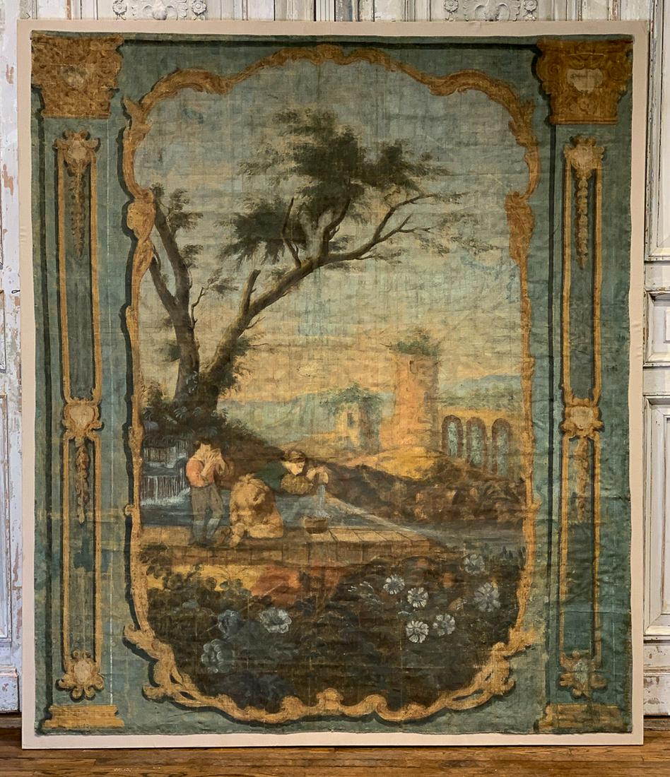 Large 19th Century Italian Painting On Fabric (1 of 13)