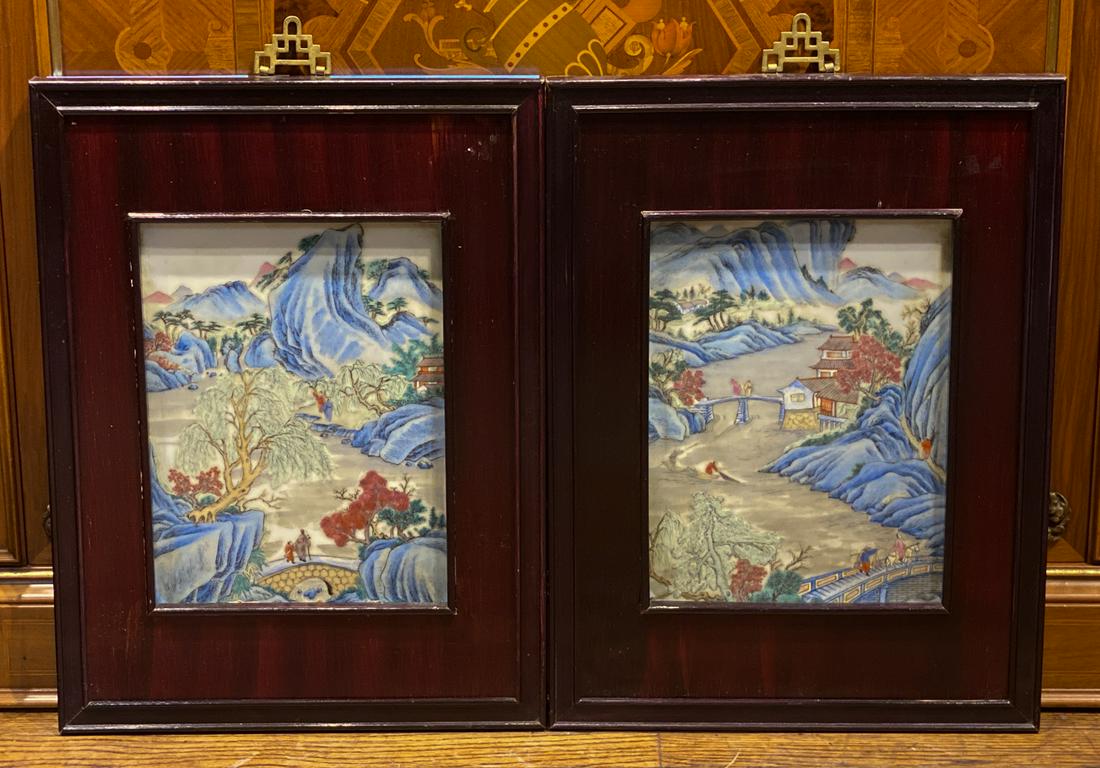 Pair Of Oriental Porcelain Plaques (1 of 7)