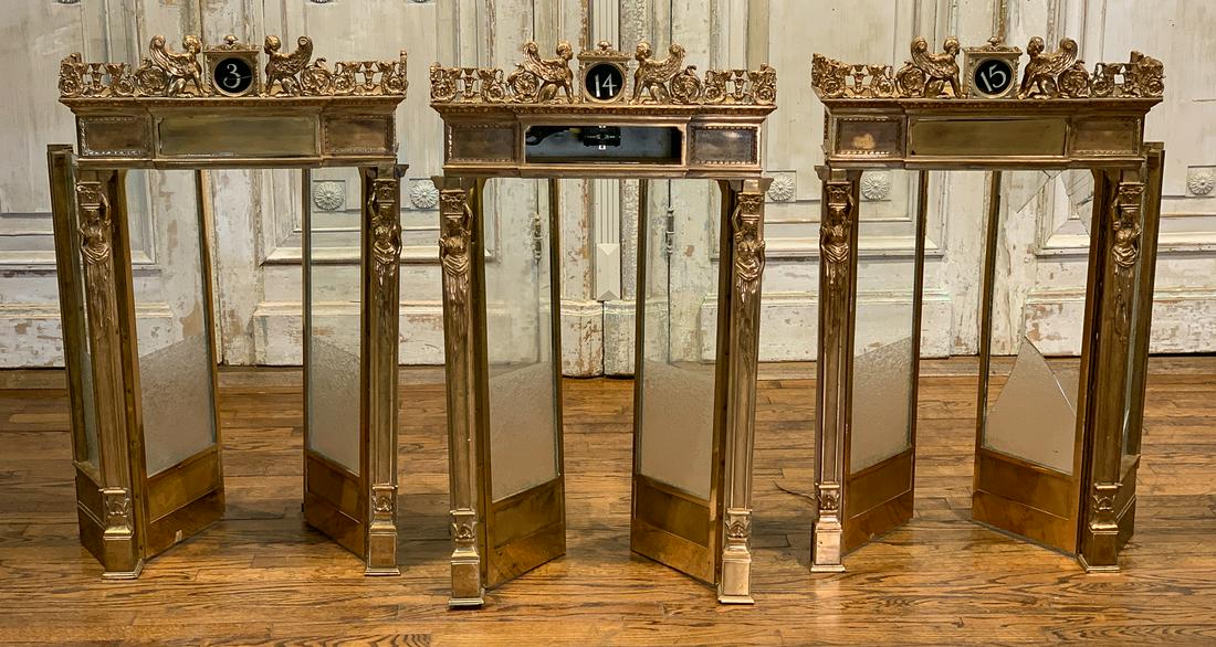 3 Antique Gilt Bronze Bank Teller Windows (1 of 14)