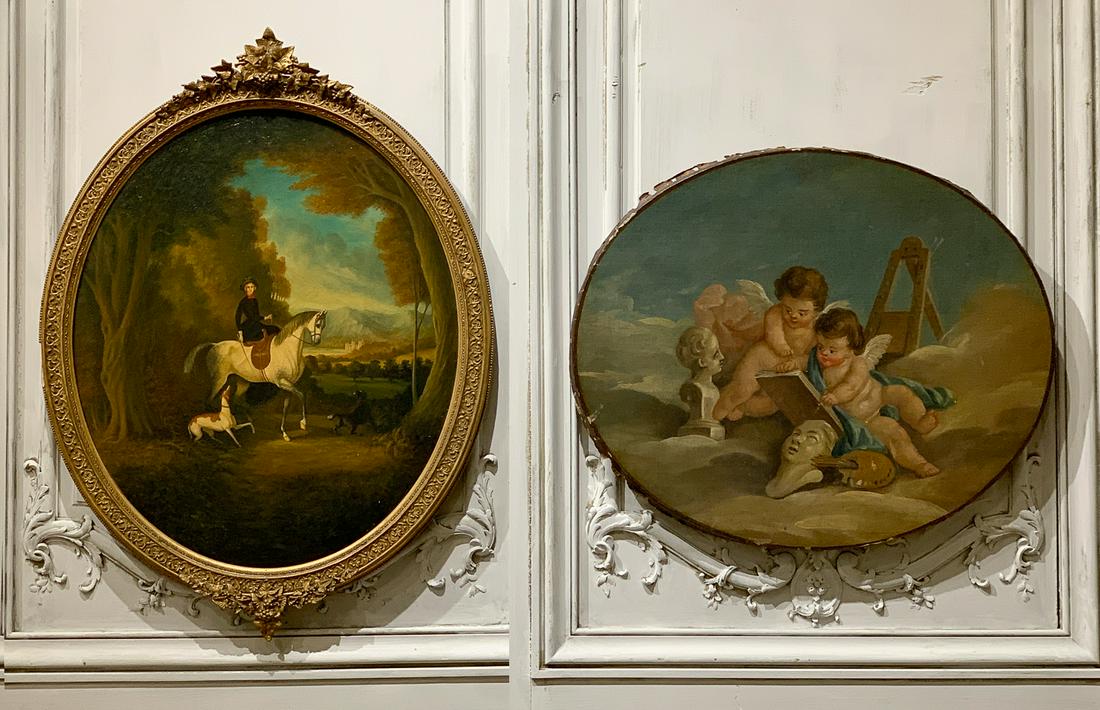 2 Antique Oval Oil Paintings On Canvas (1 of 10)