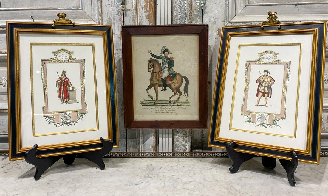 3 Framed Etchings Of Rulers (1 of 8)