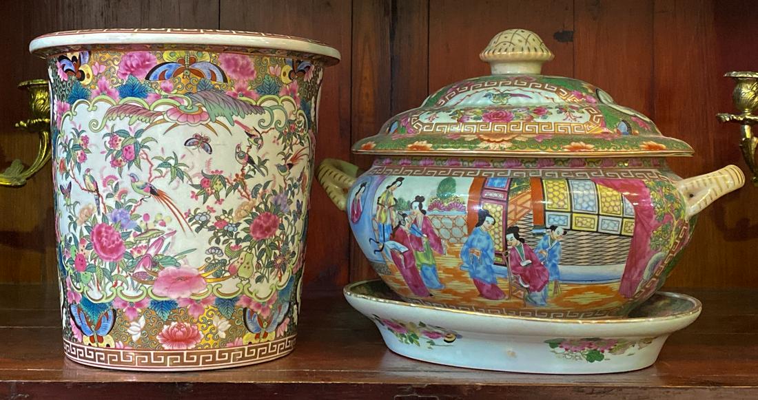 Famille Rose Tureen And Waste Bin (1 of 4)