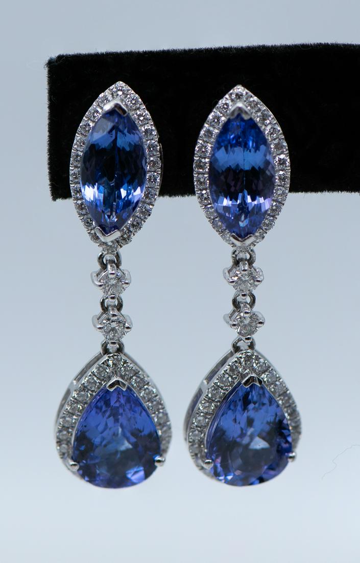Tanzanite And Diamond Earrings In Platinum (1 of 13)