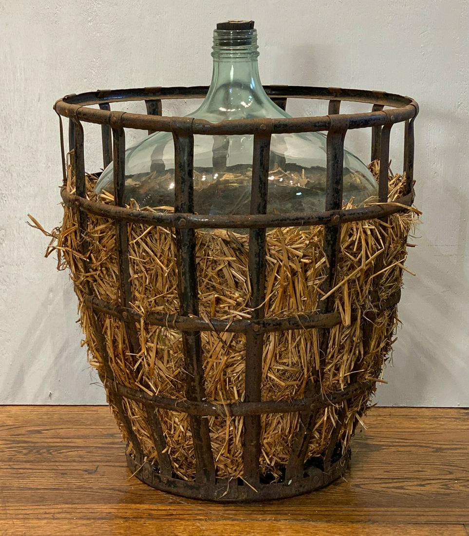 Large Demijohn Or Carboy In Basket (1 of 3)