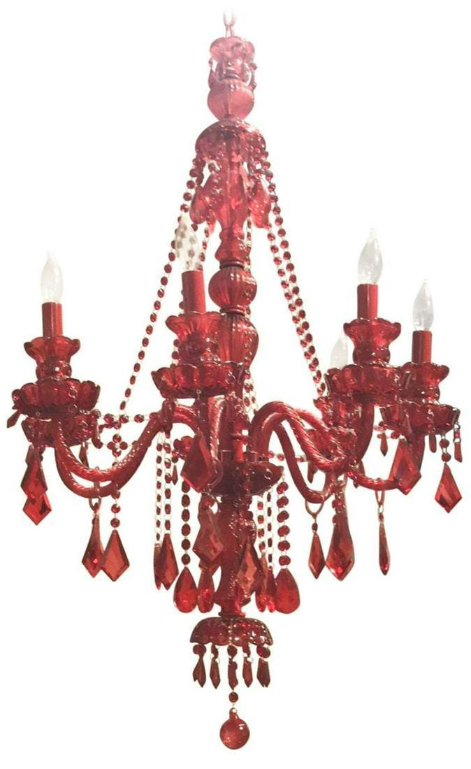 Fine Quality Bohemian Red Crystal Chandelier (1 of 5)