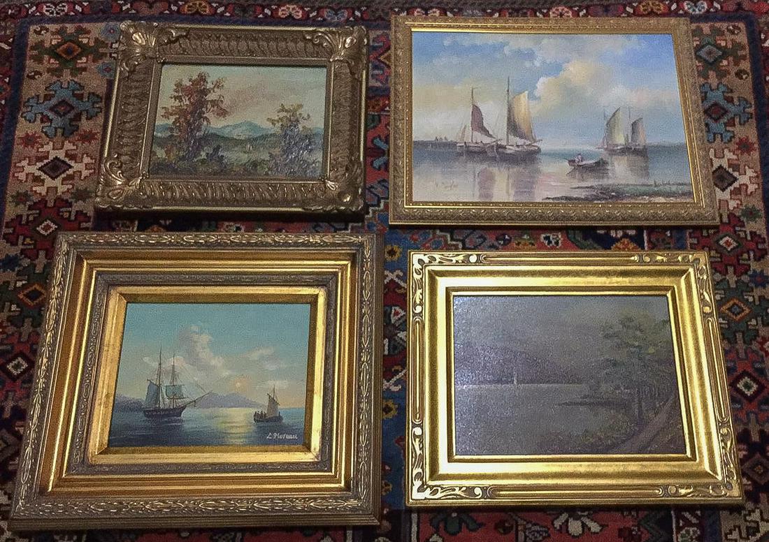 4 Small Maritime Oil Paintings (1 of 7)
