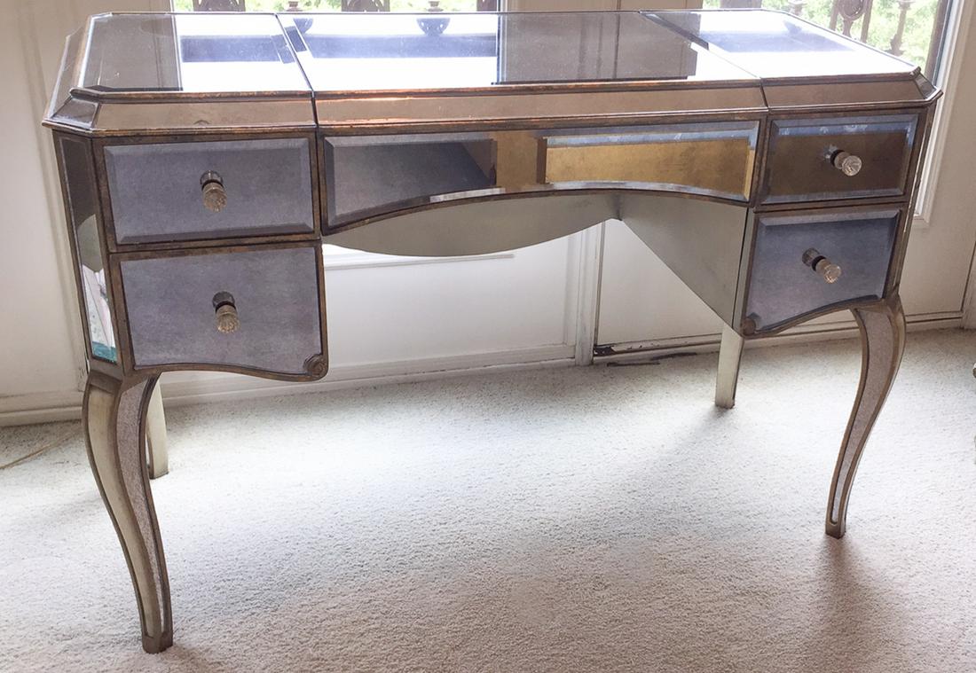 Hollywood Regency Style Mirrored Ladies Desk (1 of 6)