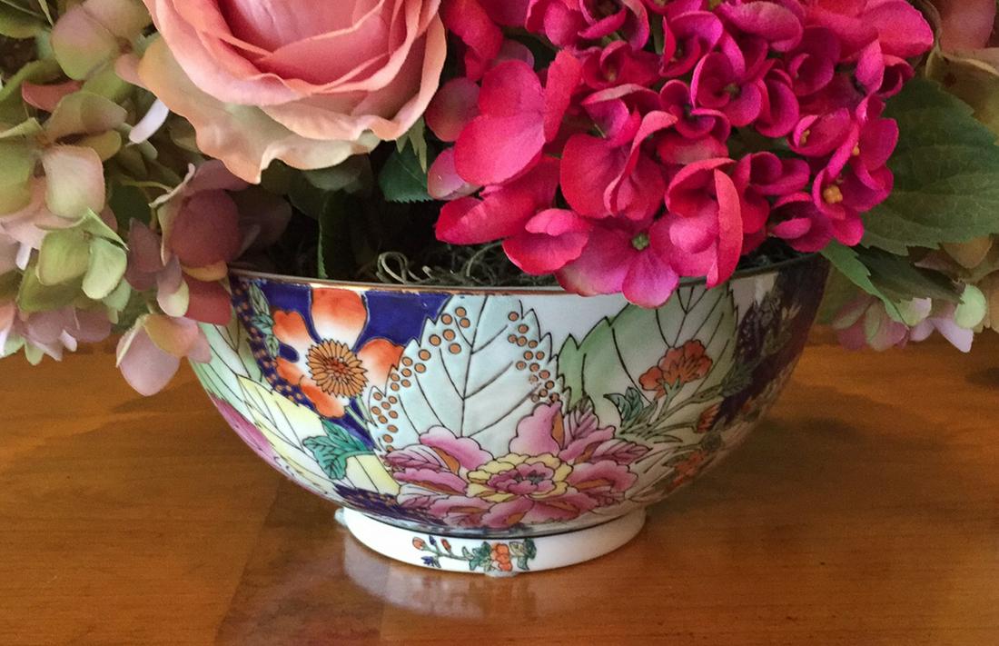 Chinese Tobacco Leaf Pattern Porcelain Bowl (1 of 4)