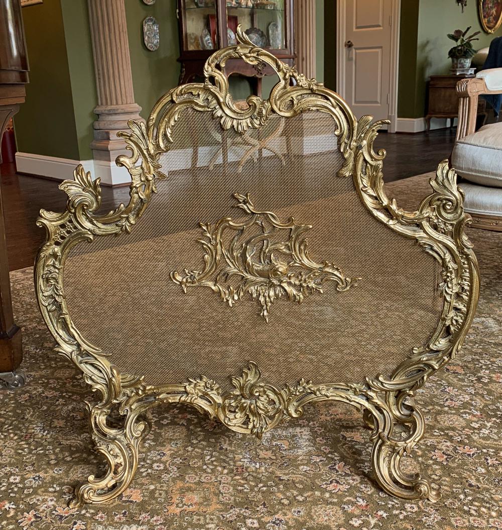 French Rococo Style Gilt Bronze Fire Screen (1 of 5)