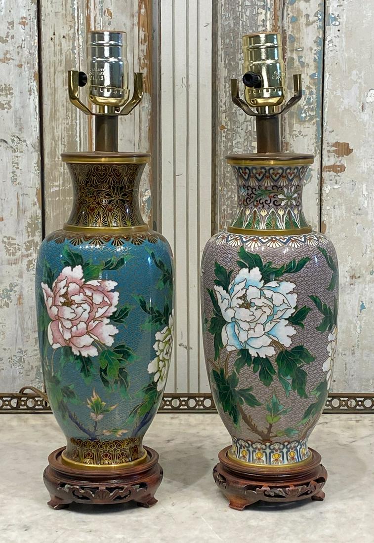 2 Cloisonne Vases As Lamps (1 of 3)