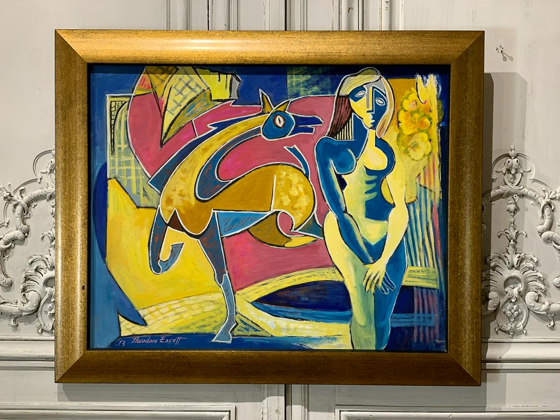 Signed Oil On Canvas, Theodore Escott (1 of 9)