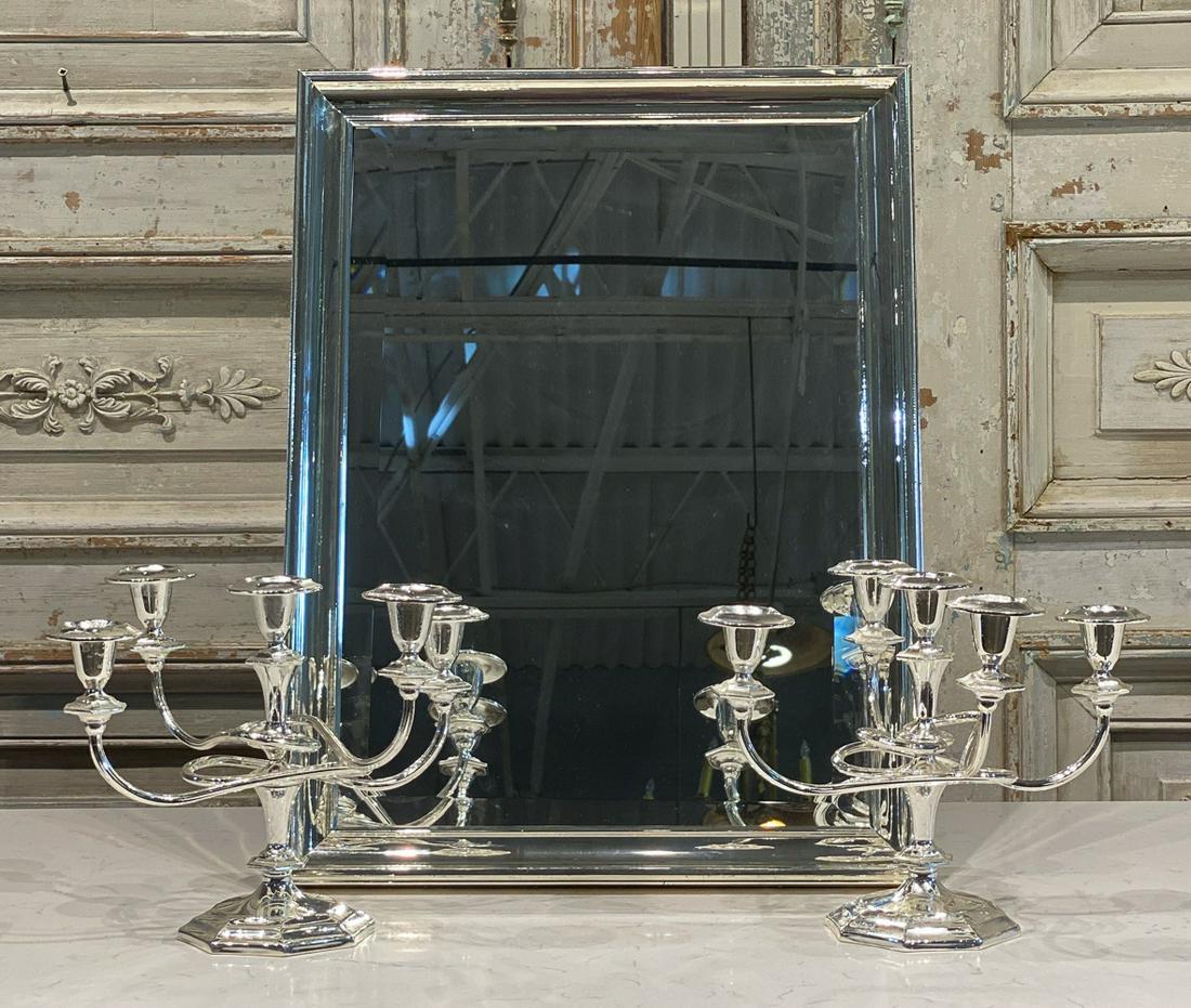 Midcentury Style Mirror And Candelabra Set (1 of 3)
