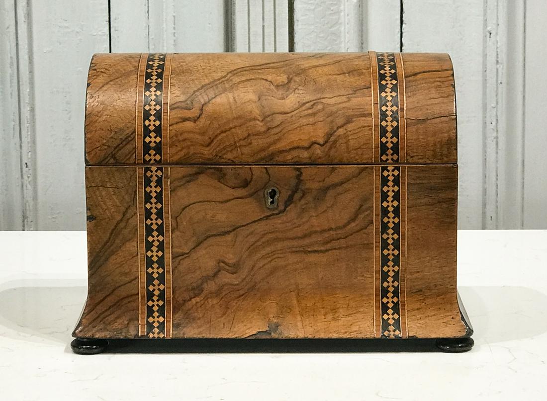 Victorian Inlaid Walnut Tea Caddy (1 of 6)