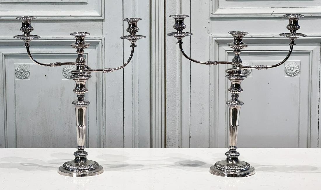 Pair Matthew Boulton Silverplate Candelabra (1 of 13)