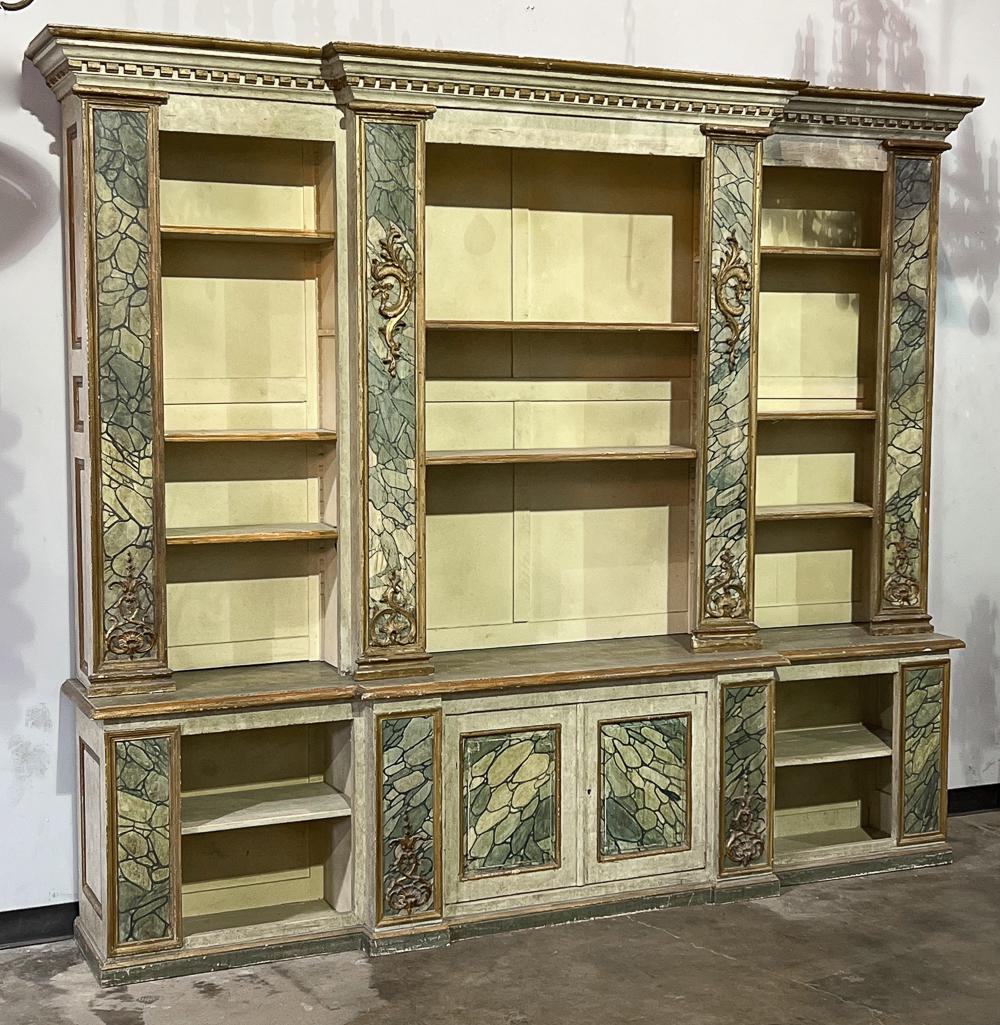 Large Antique Italian Polychrome Bookcase (1 of 11)