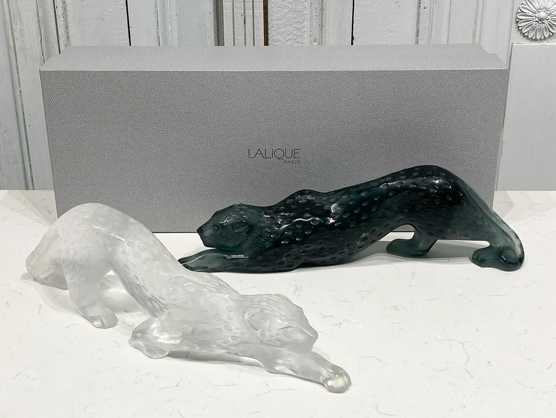 Pair Of Lalique Zeila Panthere Sculptures (1 of 10)