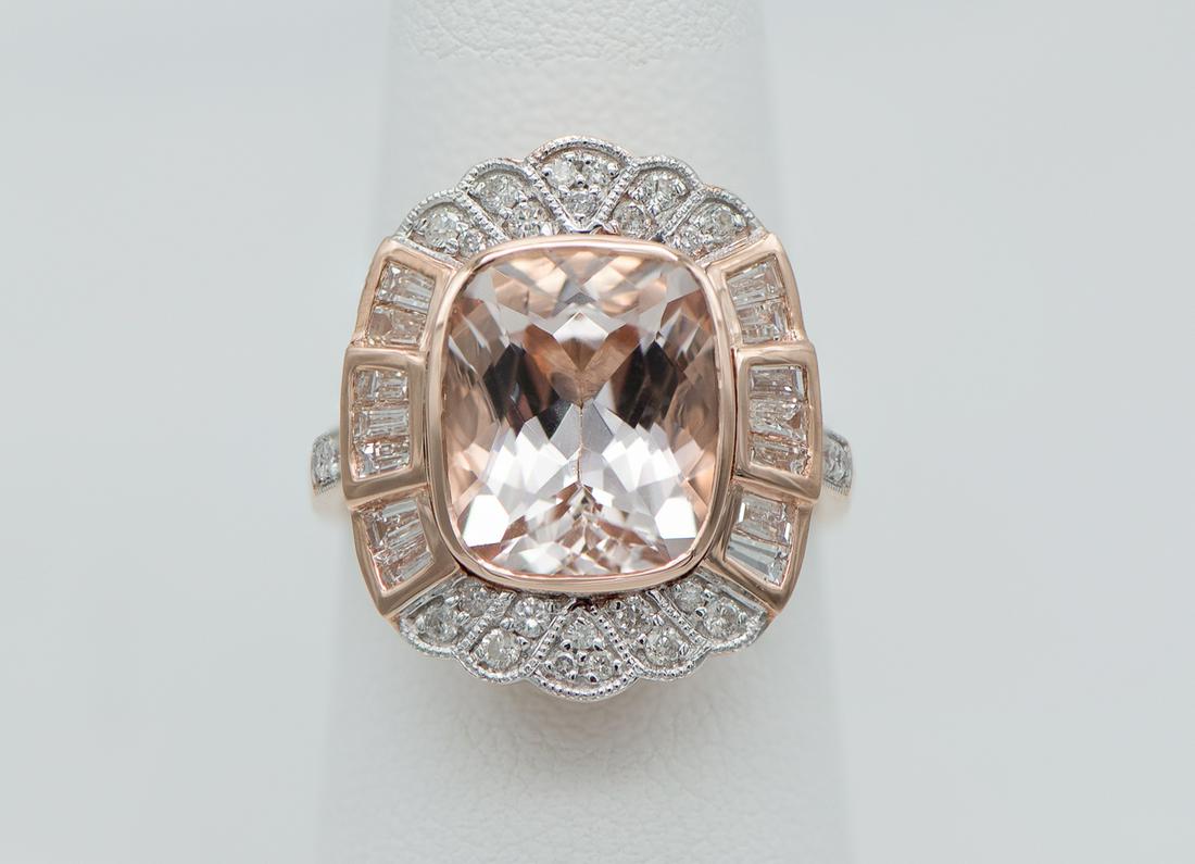 Flawless Morganite Cocktail Ring With Diamonds (1 of 18)