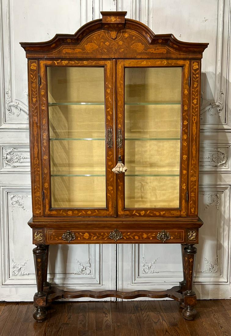 Dutch Baroque Style Marquetry Vitrine (1 of 13)