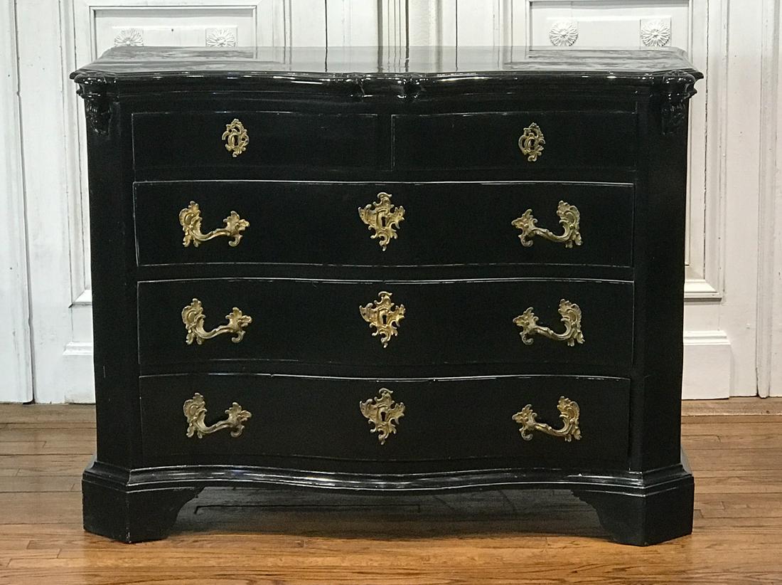 Portuguese Rococo Ebonized Fruitwood Commode (1 of 9)