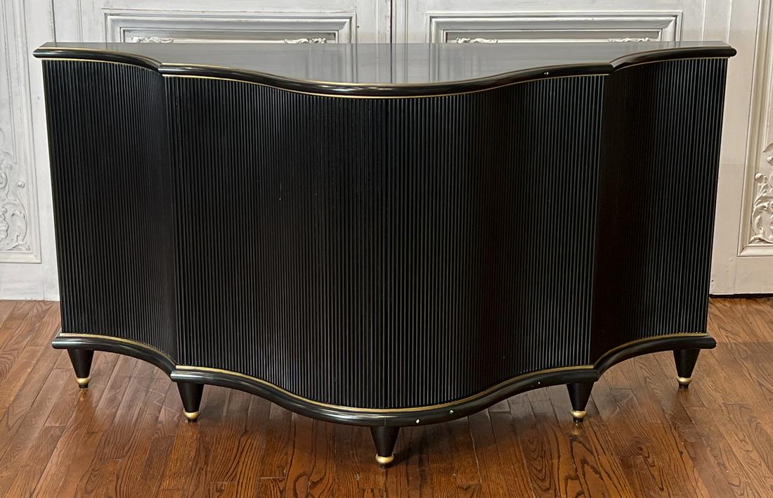 Hollywood Regency Style Black Lacquer Credenza A (1 of 11)