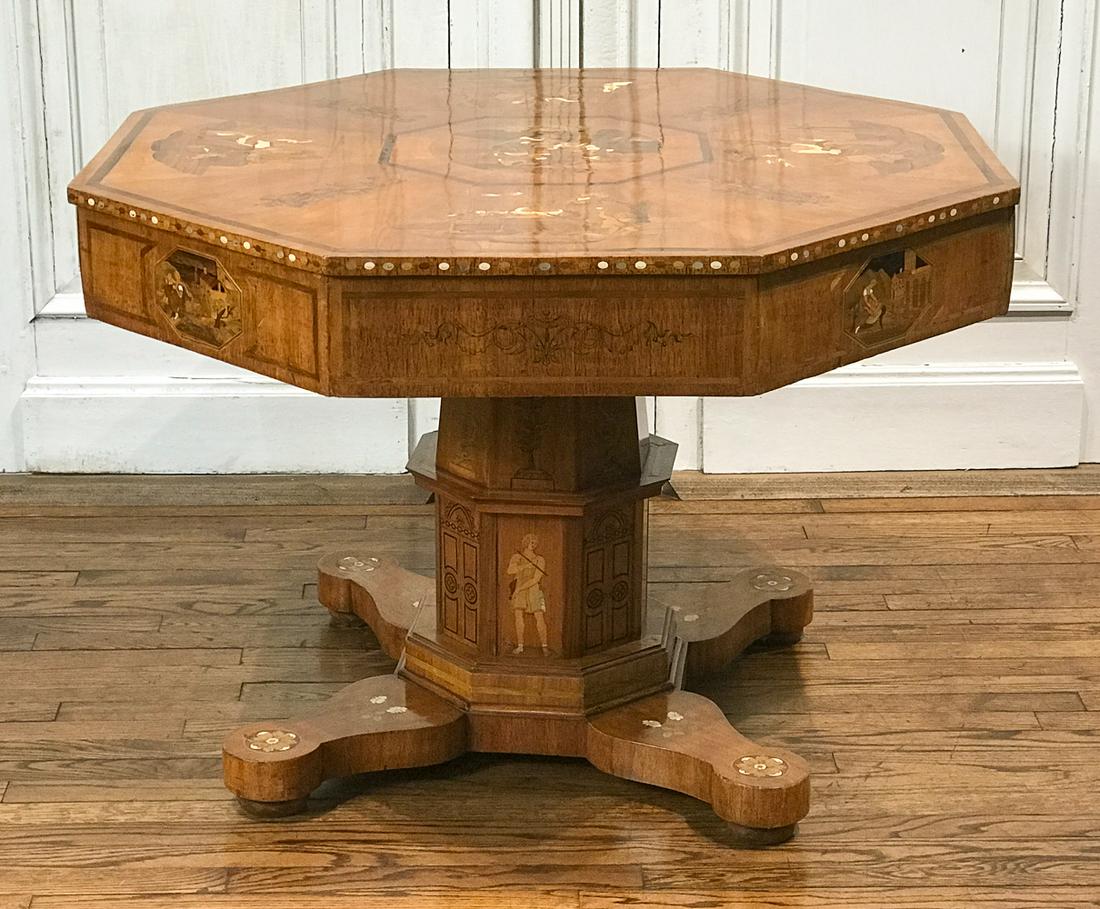 Italian Or Swiss Classical Inlaid Center Table (1 of 12)