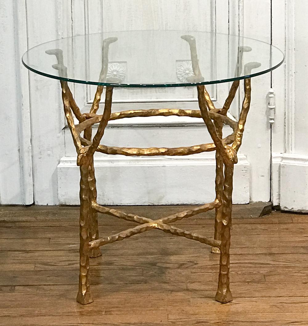 Modern Lalanne Style Gilt Metal Side Table (1 of 7)