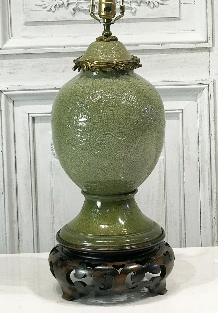 Chinese Celadon Porcelain Jar Table Lamp (1 of 6)
