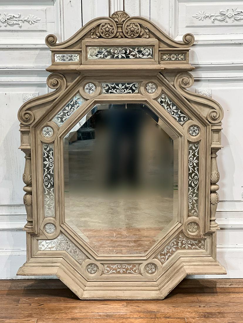 Italian Carved And Grisaille Mirror (1 of 10)