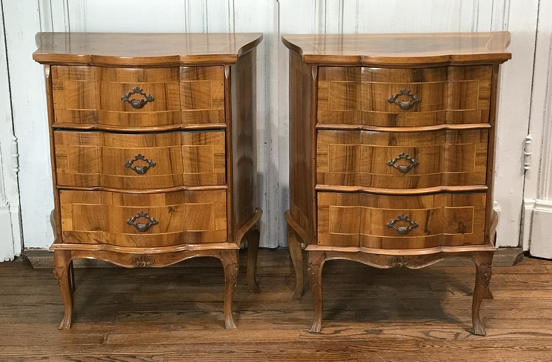 Pair Rococo Style Walnut Bedside Commodes (1 of 12)