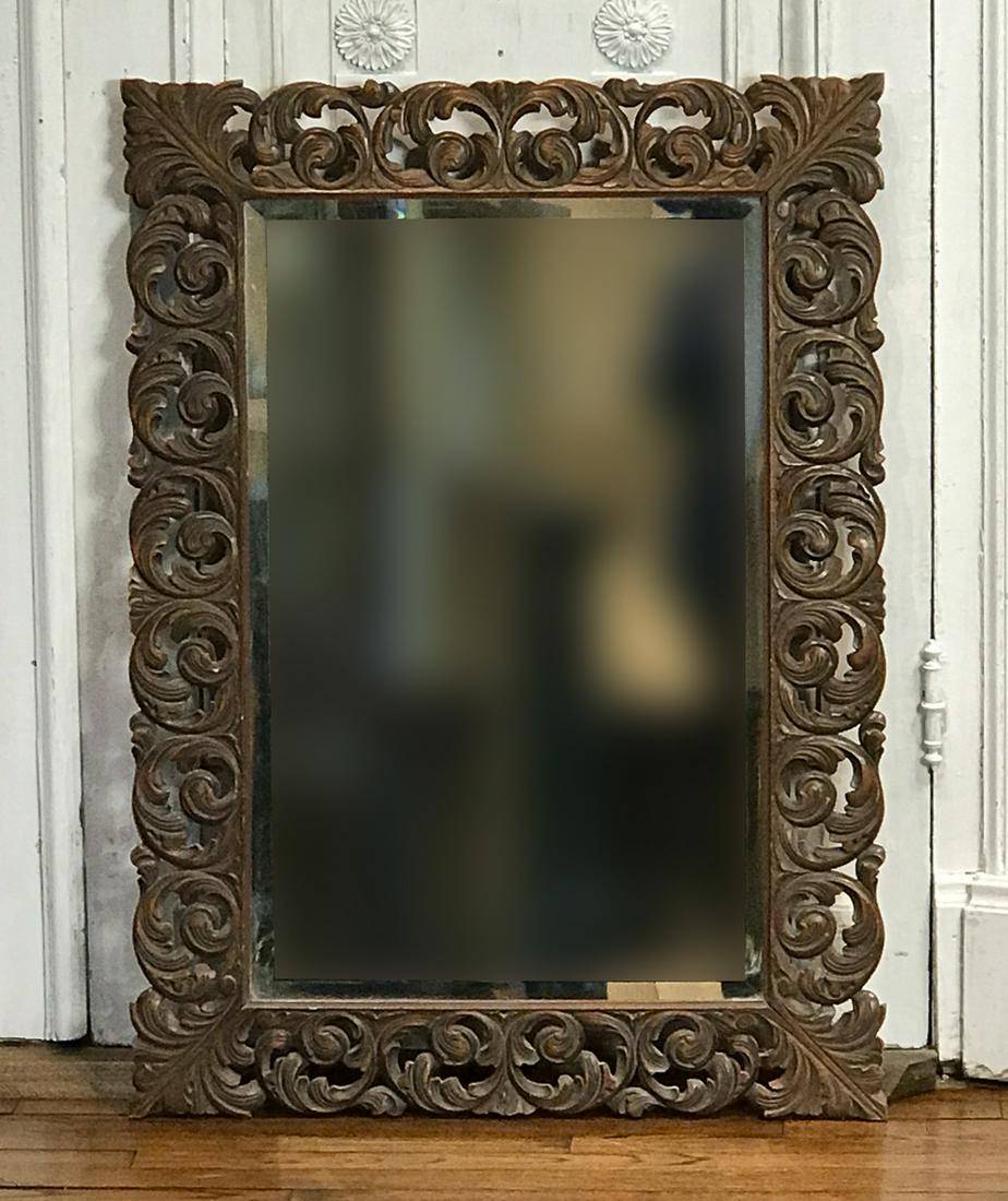 Continental Carved Wood Mirror (1 of 4)