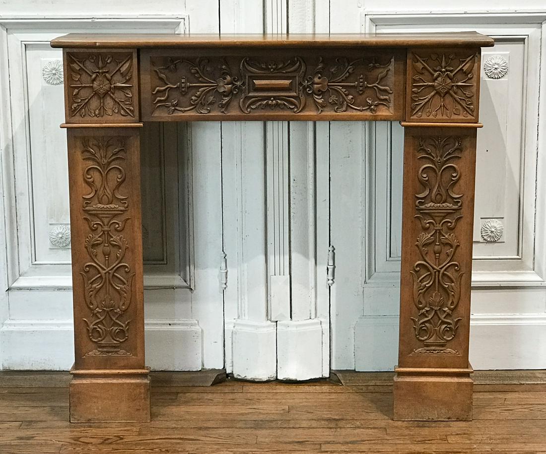 Renaissance Revival Carved Mahogany Fireplace (1 of 10)