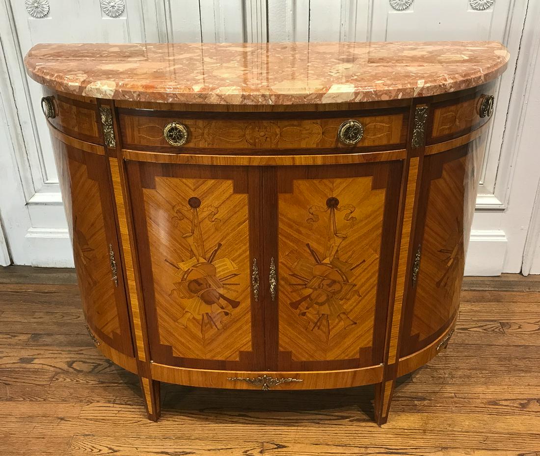 Louis XVI Style Marquetry Commode Cabinet (1 of 7)
