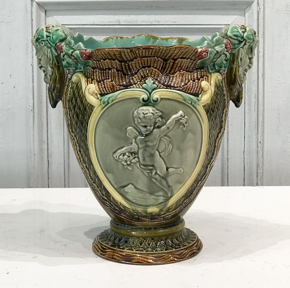 Antique Majolica Urn Vase (1 of 7)