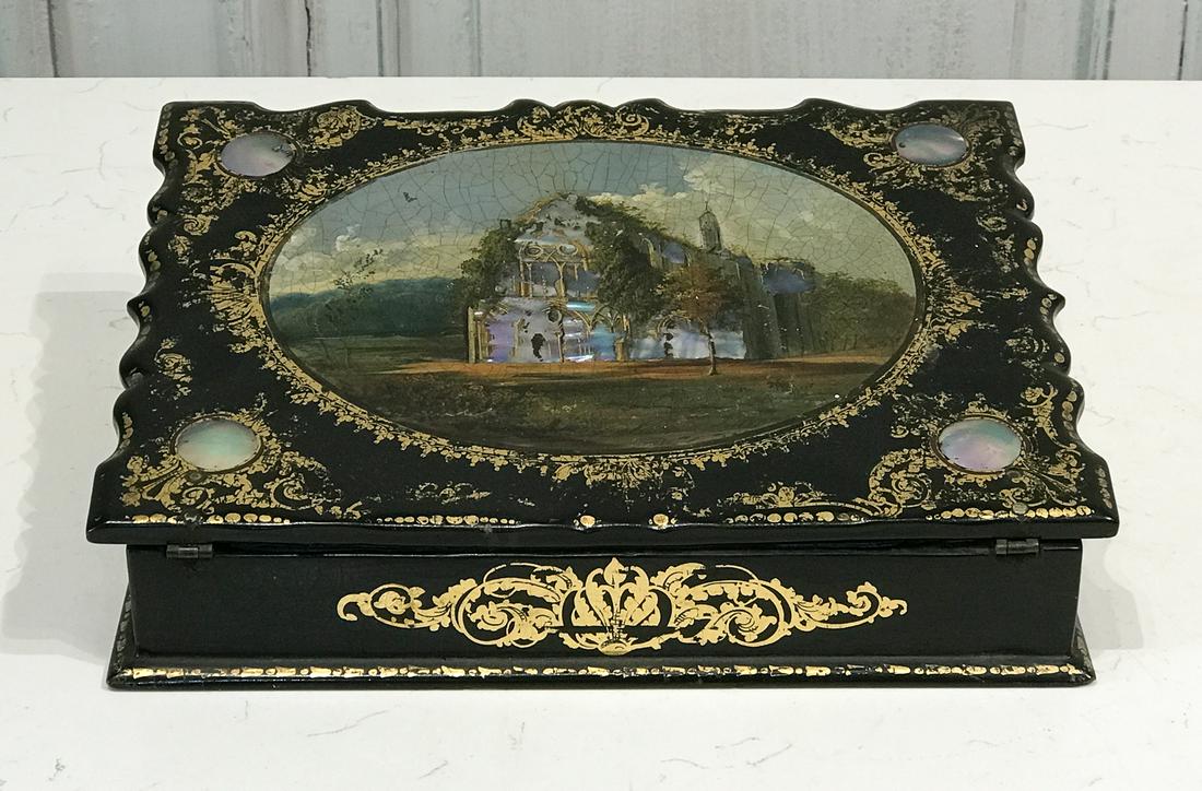 Victorian Papier-mache And Abalone Lap Desk (1 of 6)