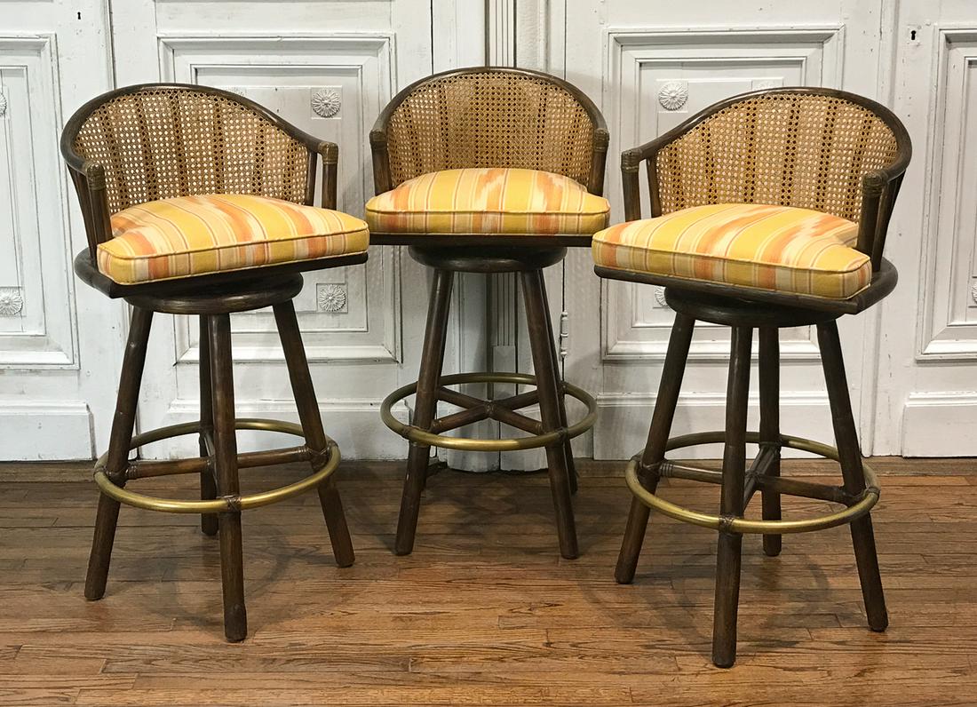 Three Mcguire Rattan Bar Stools (1 of 6)