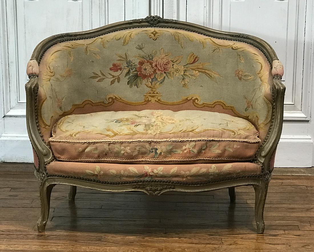 Louis XV Style Aubusson Canape Settee (1 of 9)