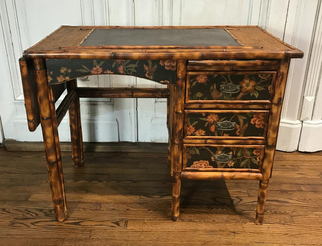 Victorian Fumed Bristol Bamboo Writing Desk (1 of 6)