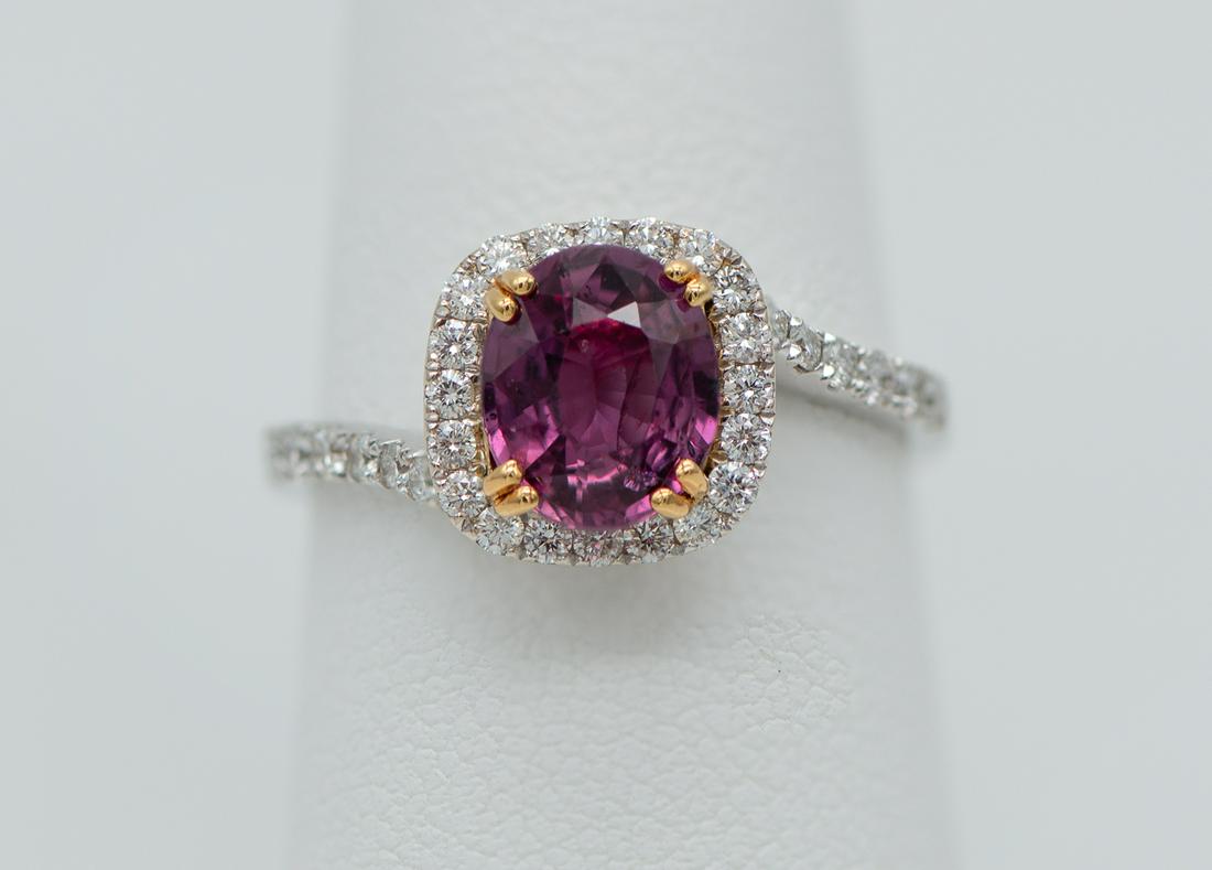 GIA Unheated Pink Sapphire And Diamond Ring (1 of 17)