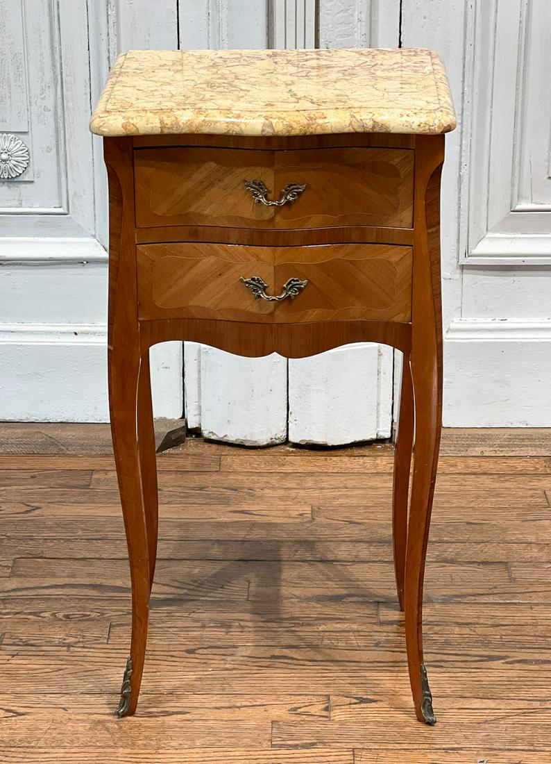 Louis XV Style Parquetry Commode Night Stand (1 of 9)