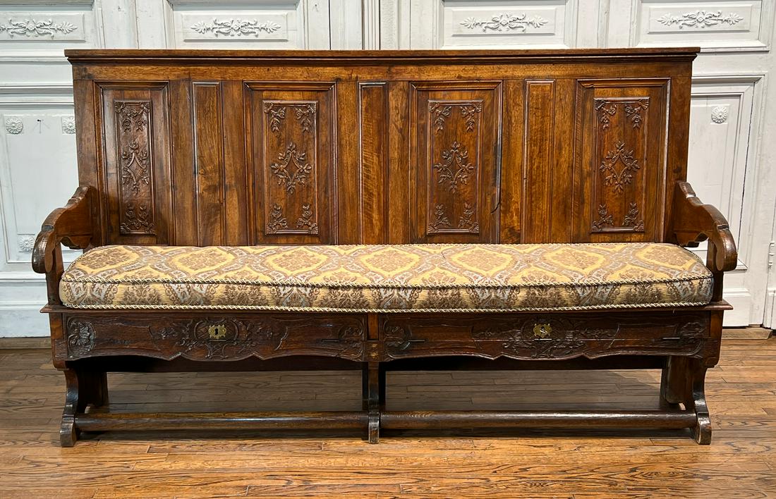 Large French Oak Hall Bench (1 of 14)