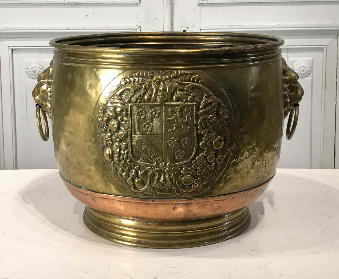 Large Regency Style Brass And Copper Jardiniere (1 of 8)