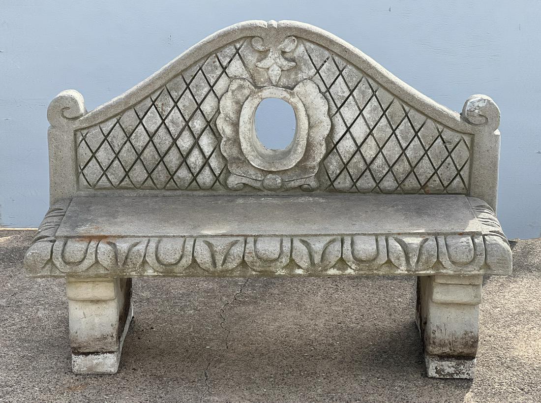 Classical Style Cast Stone Garden Bench (1 of 5)