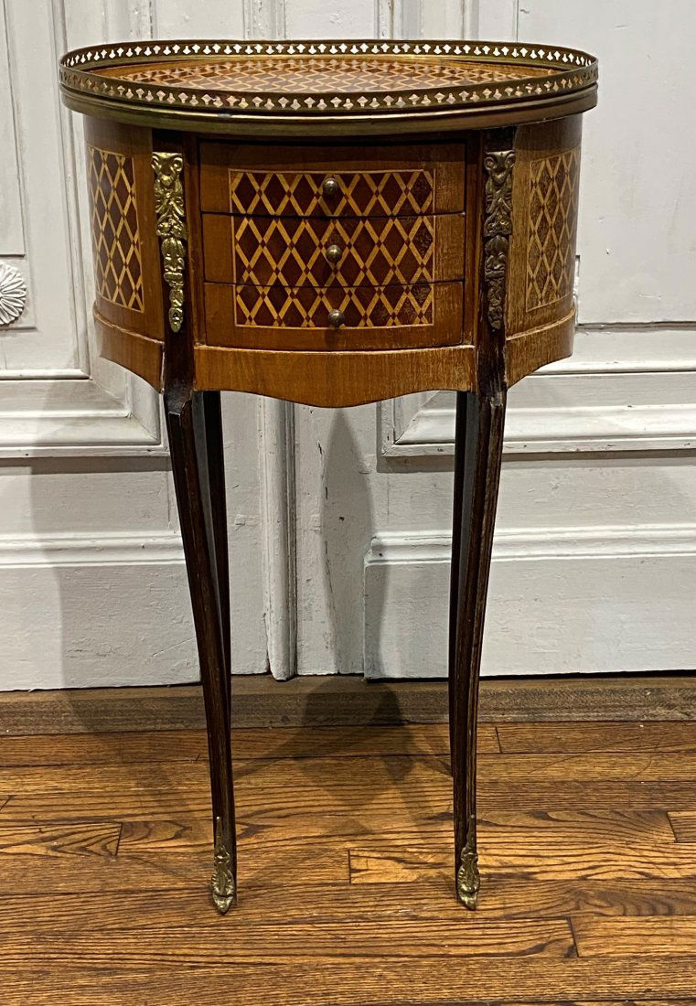 Louis XVI Style Parquetry Petite Commode (1 of 5)