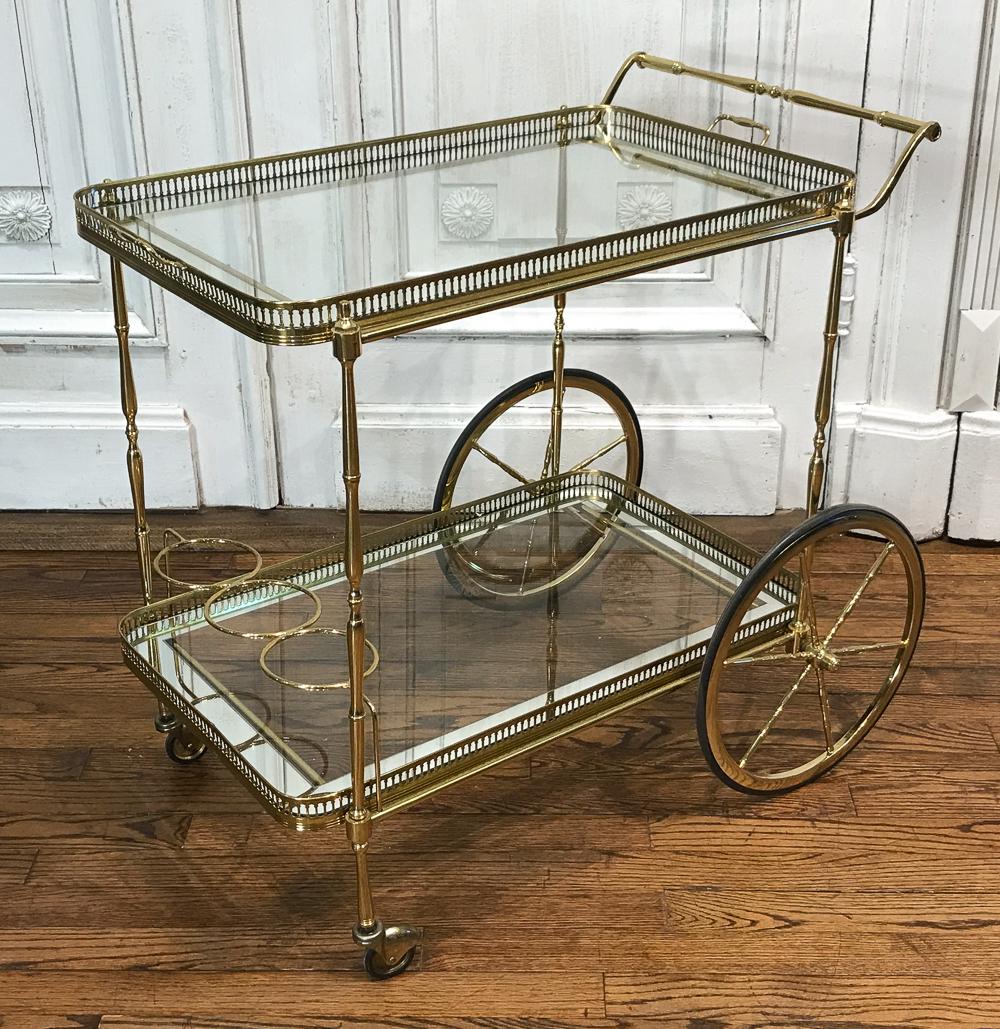 George III Style Brass Cocktail Or Tea Cart (1 of 5)