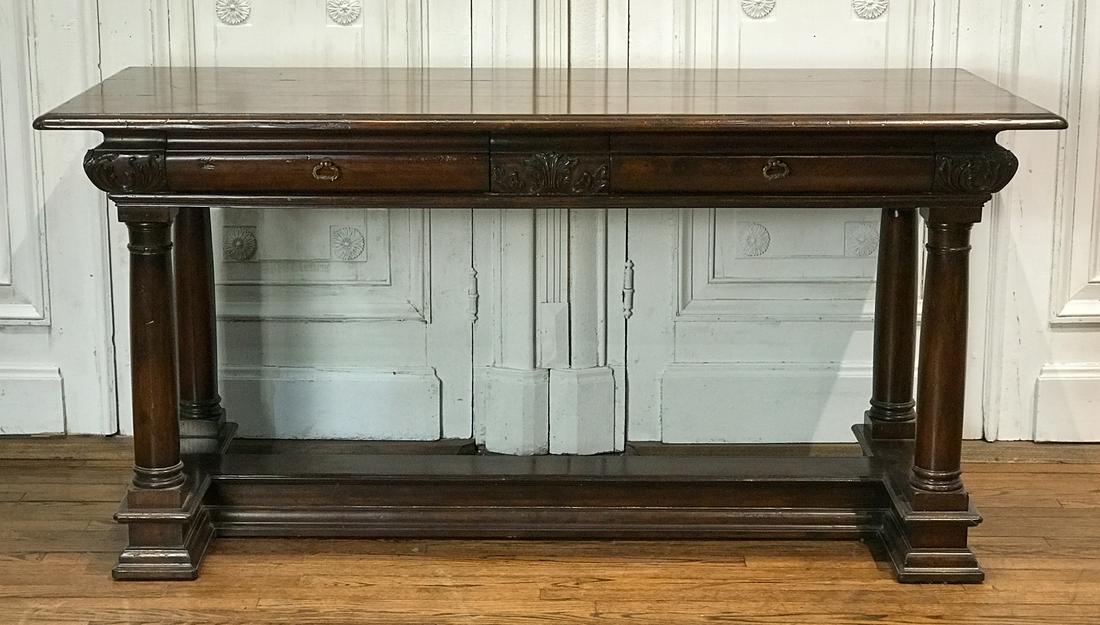 Beaux Arts Style Mahogany Library Table (1 of 4)