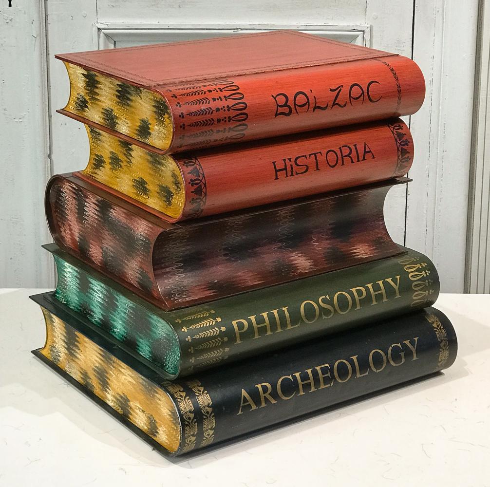 Book Stack Form Painted Tole Side Table (1 of 6)