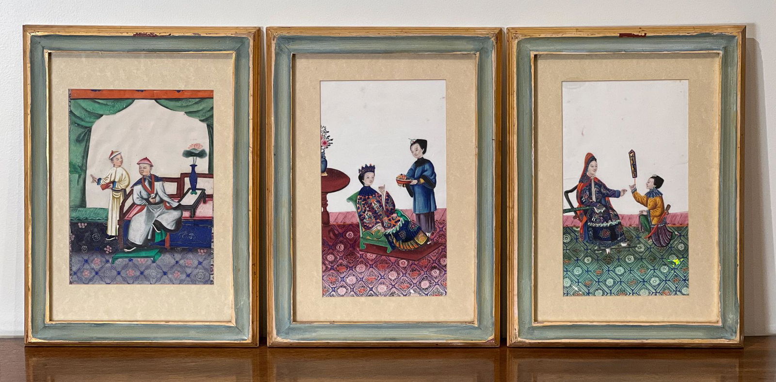 Three Chinese Paintings Of Royal Court Scenes (1 of 11)